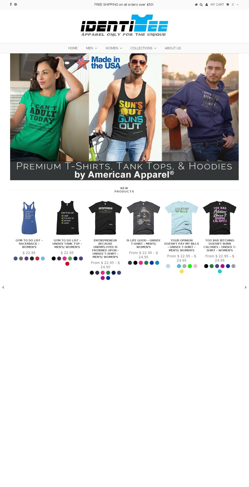 identiteewear.com shopify website screenshot