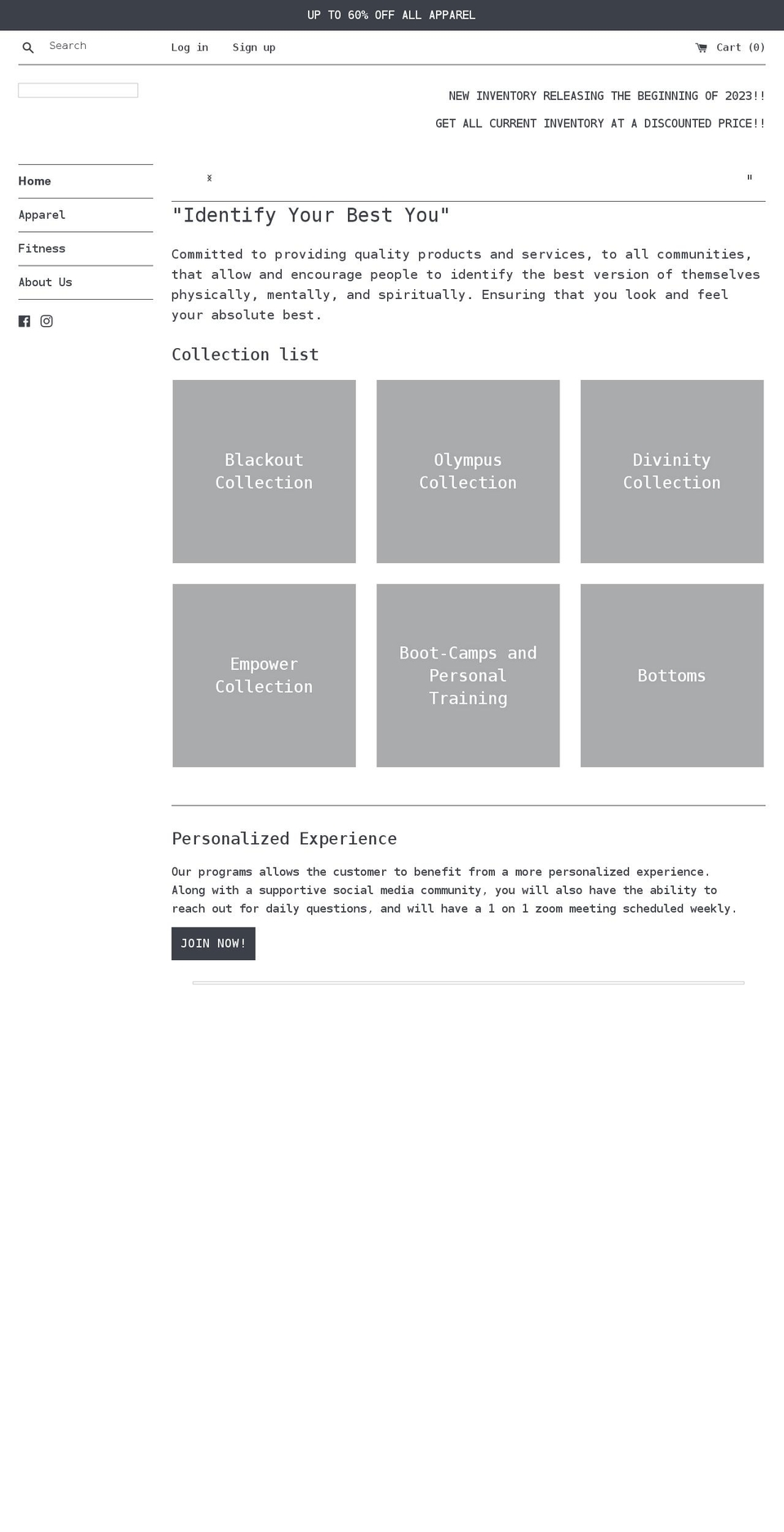 identity-athletics.com shopify website screenshot
