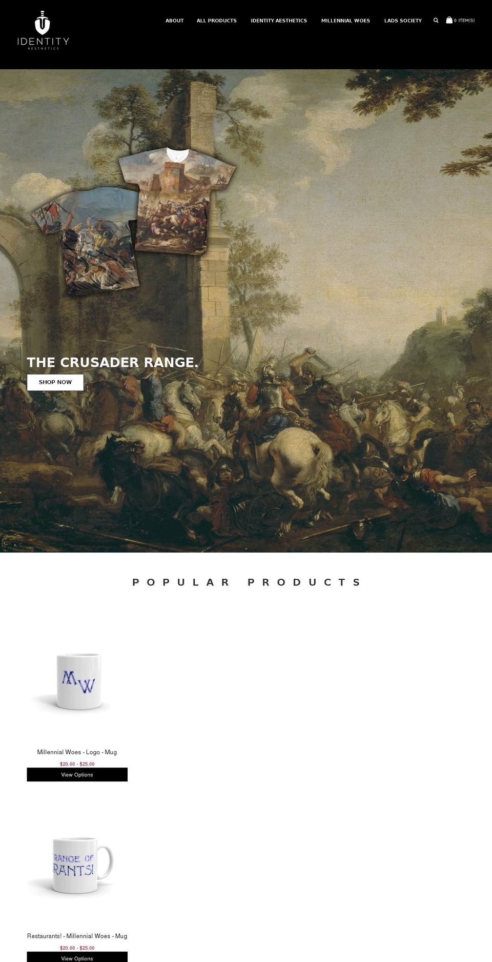 identityaesthetics.com — Shopify storefront screenshot