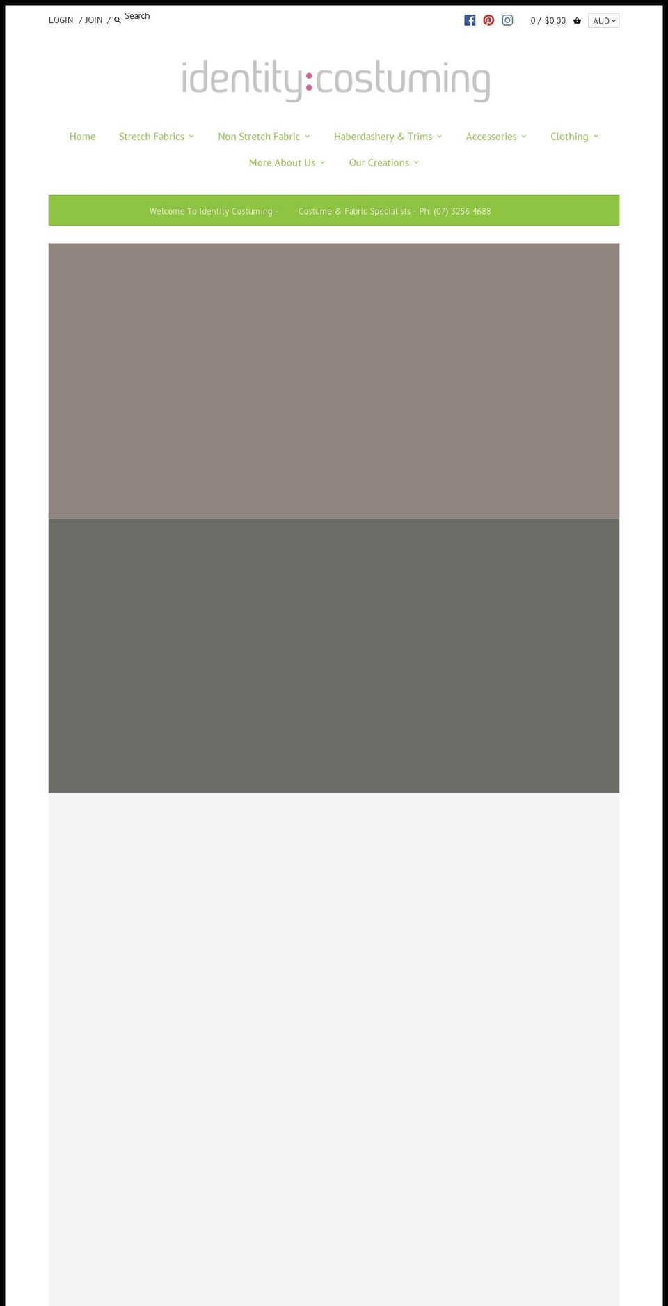 identitycostuming.com.au shopify website screenshot
