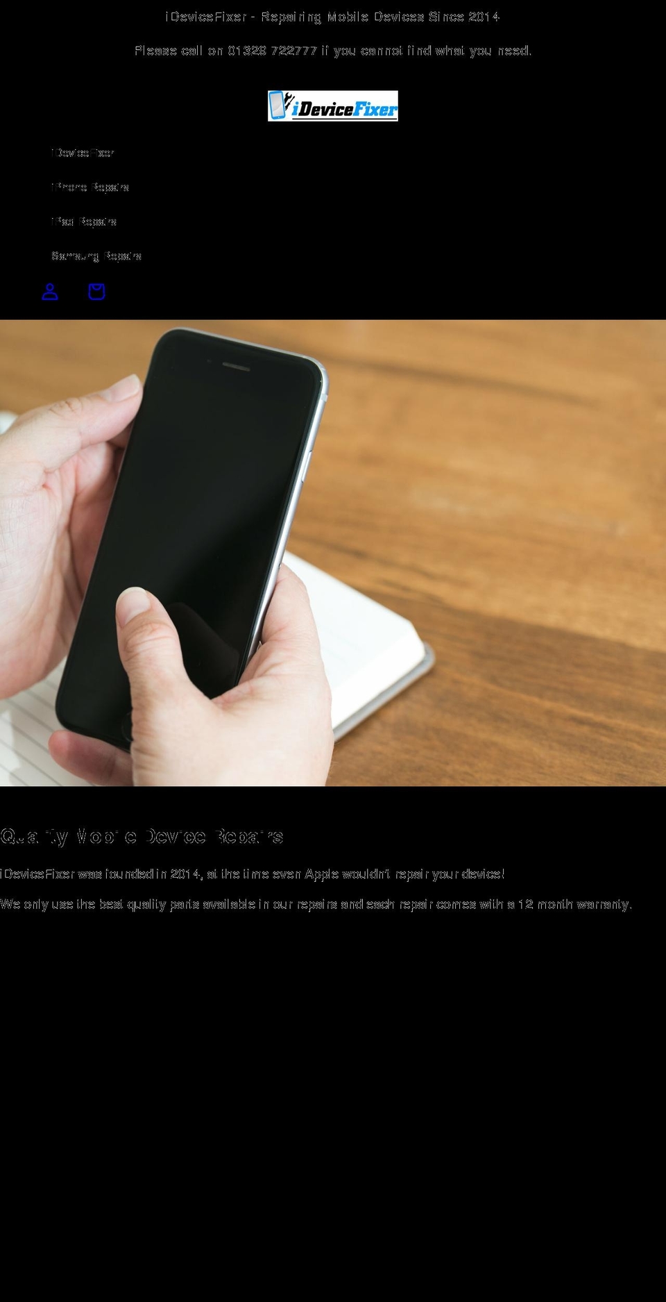 idevicefixer.co.uk shopify website screenshot