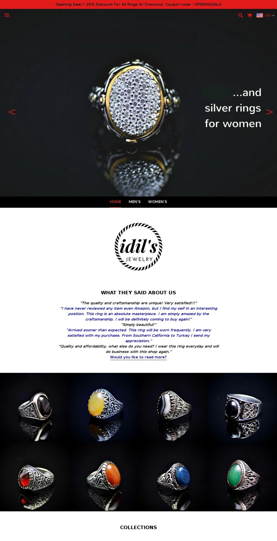 idilsjewelry.com shopify website screenshot