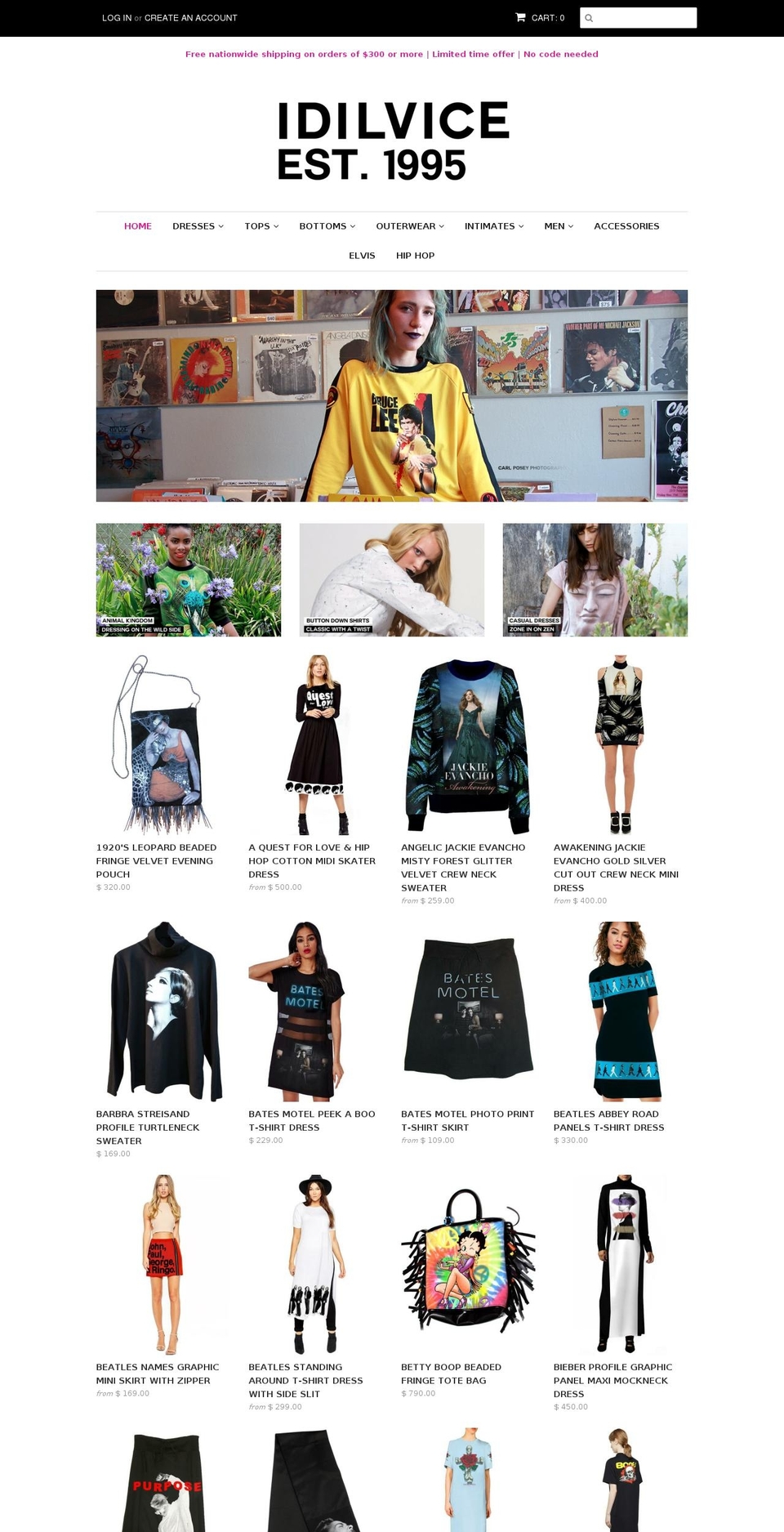 idilvice.com shopify website screenshot