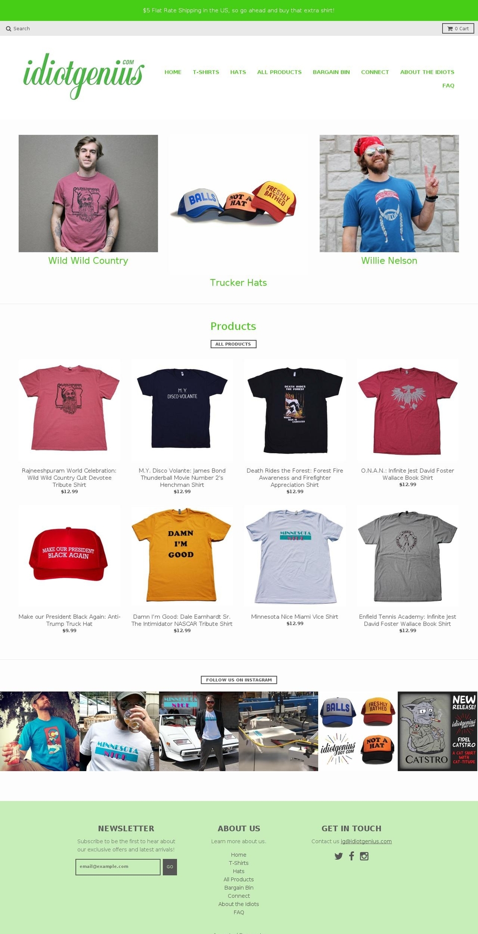 idiotgenius.org shopify website screenshot