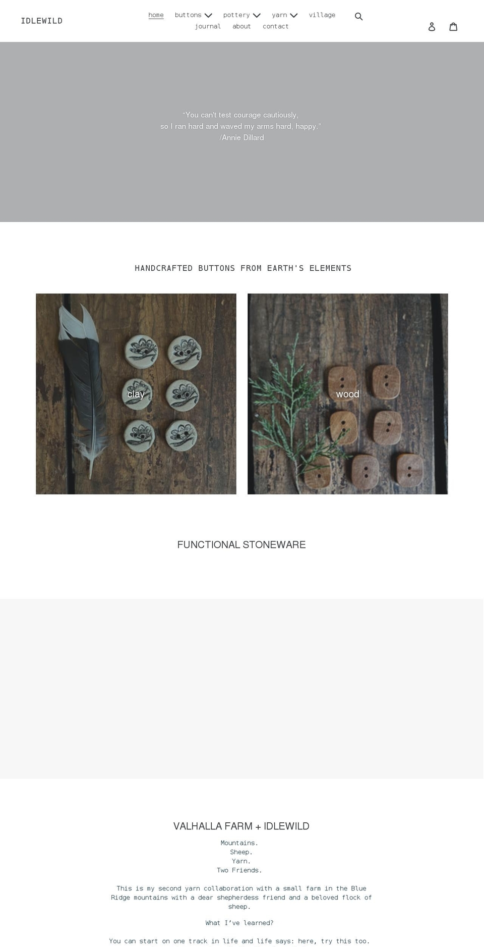 idlewildclay.com shopify website screenshot