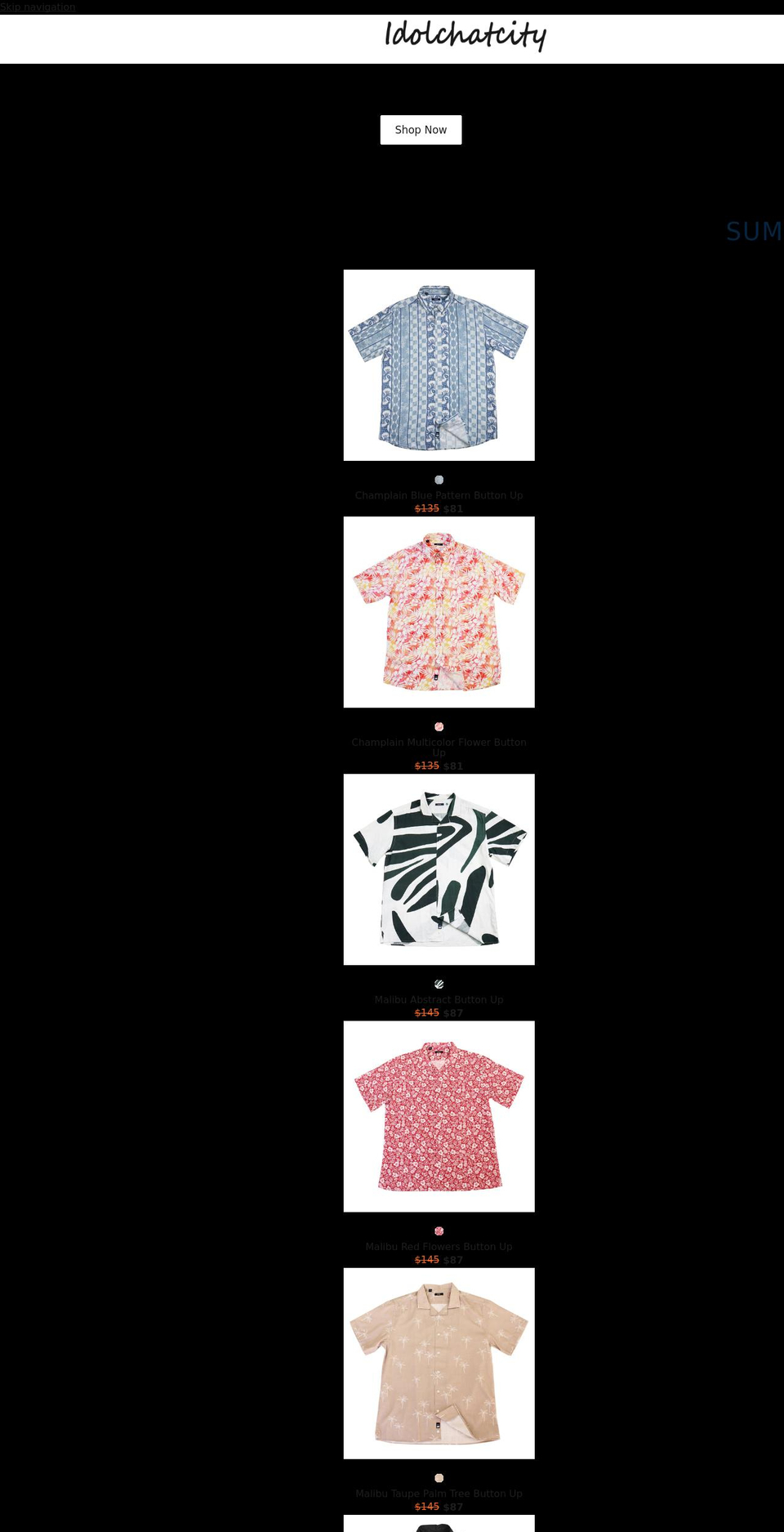 idolchatcity.com shopify website screenshot