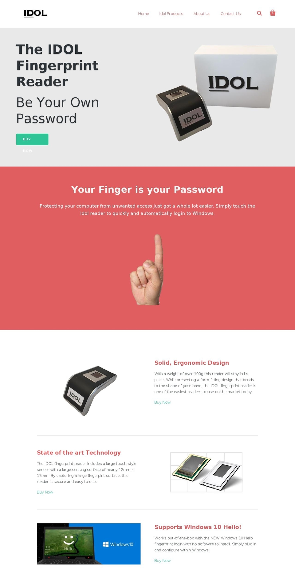 idolfingerprint.com — Shopify storefront screenshot