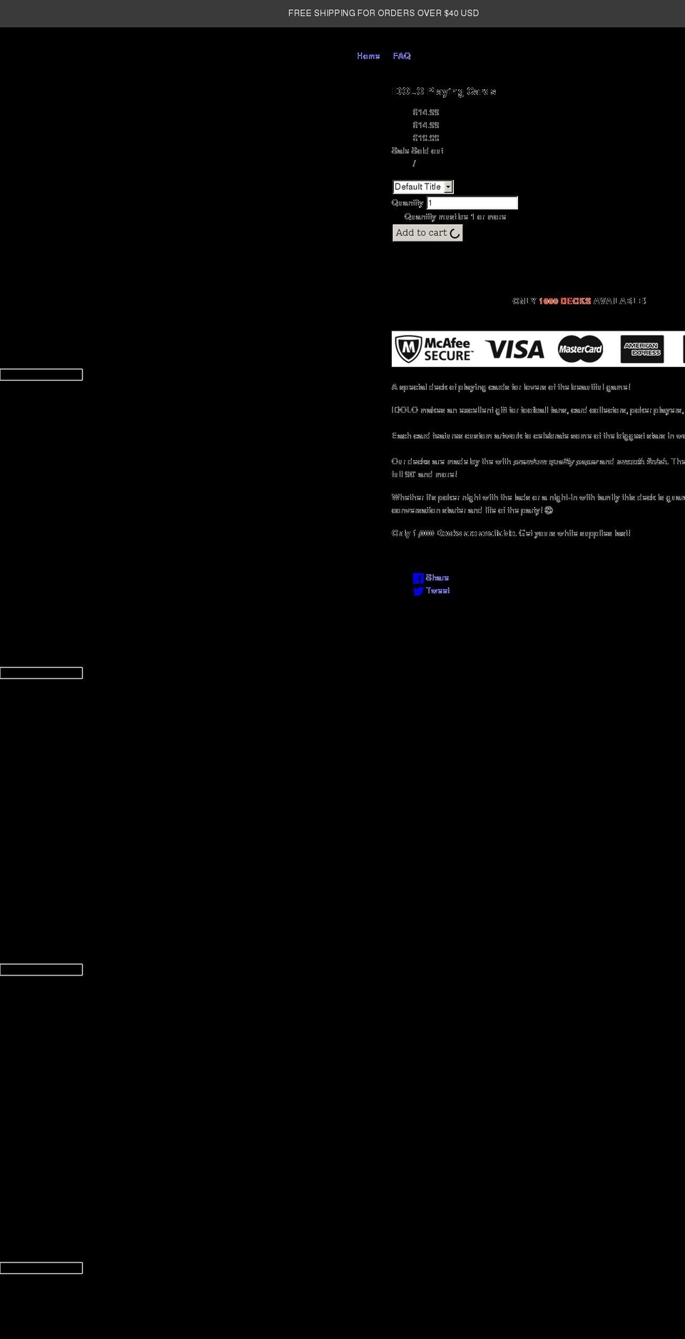 idolocards.com shopify website screenshot