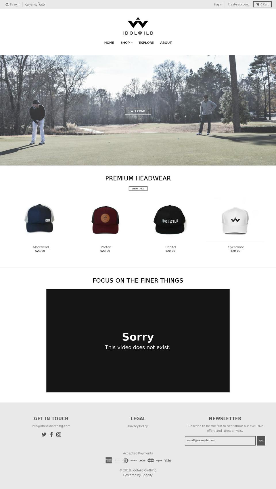 idolwildclothing.com shopify website screenshot
