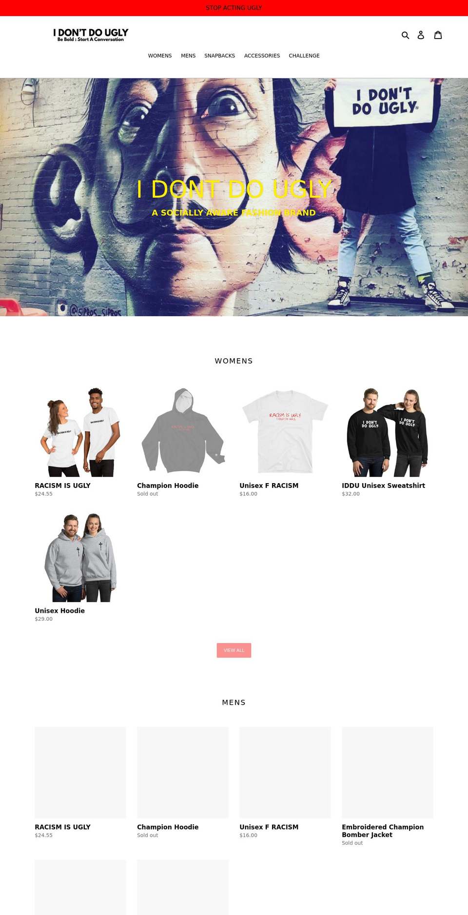 idontdougly.com shopify website screenshot