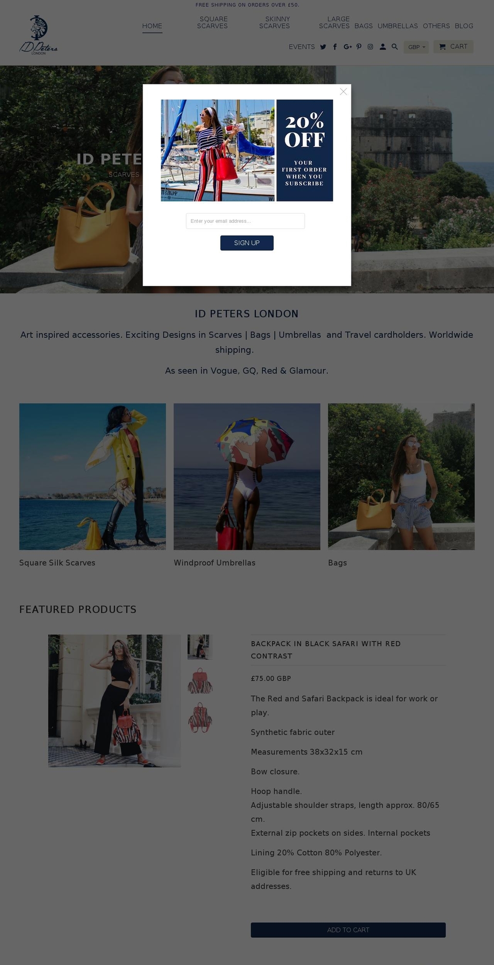 idpeterslondon.com shopify website screenshot