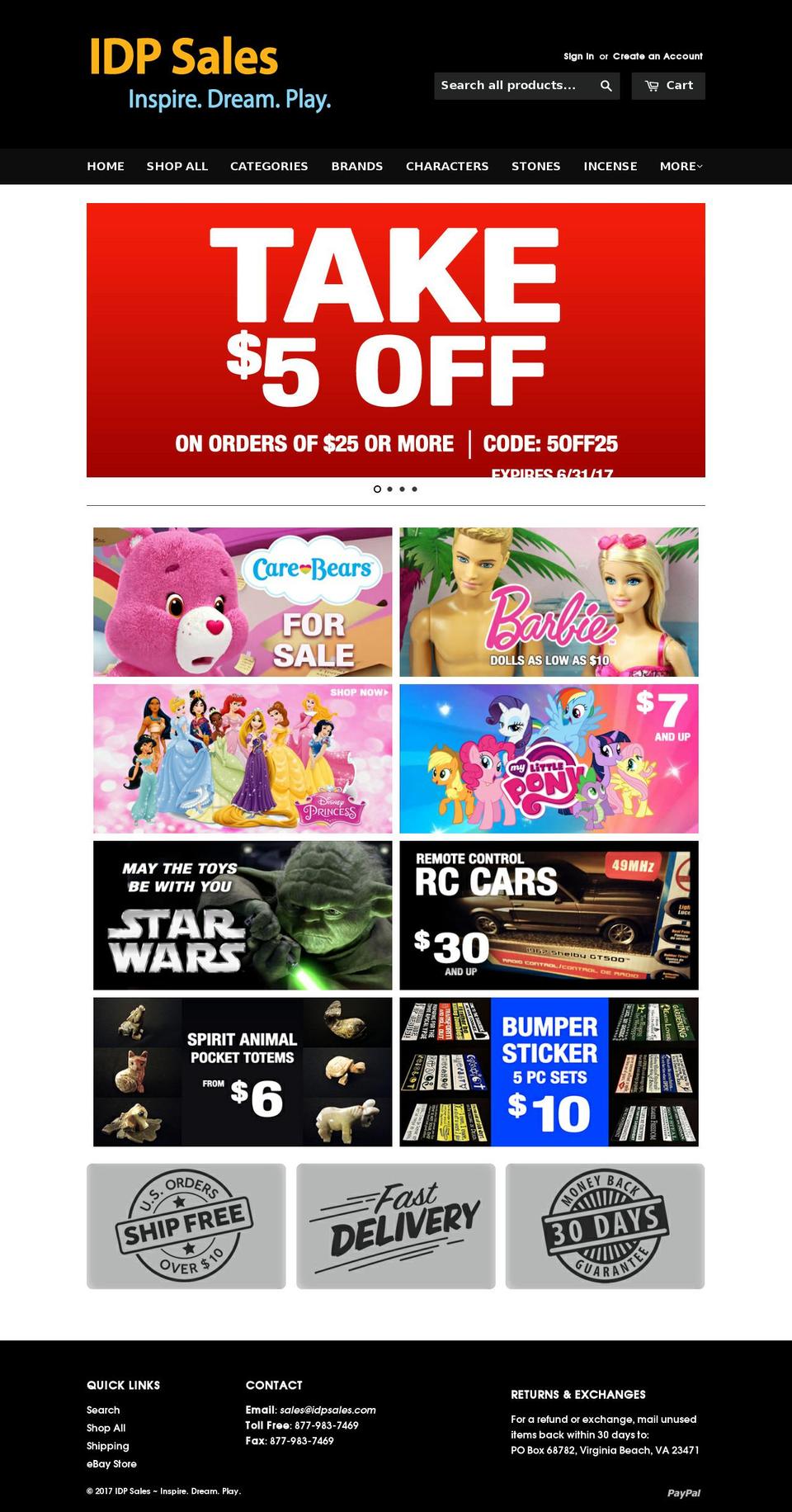 idpsales.com shopify website screenshot