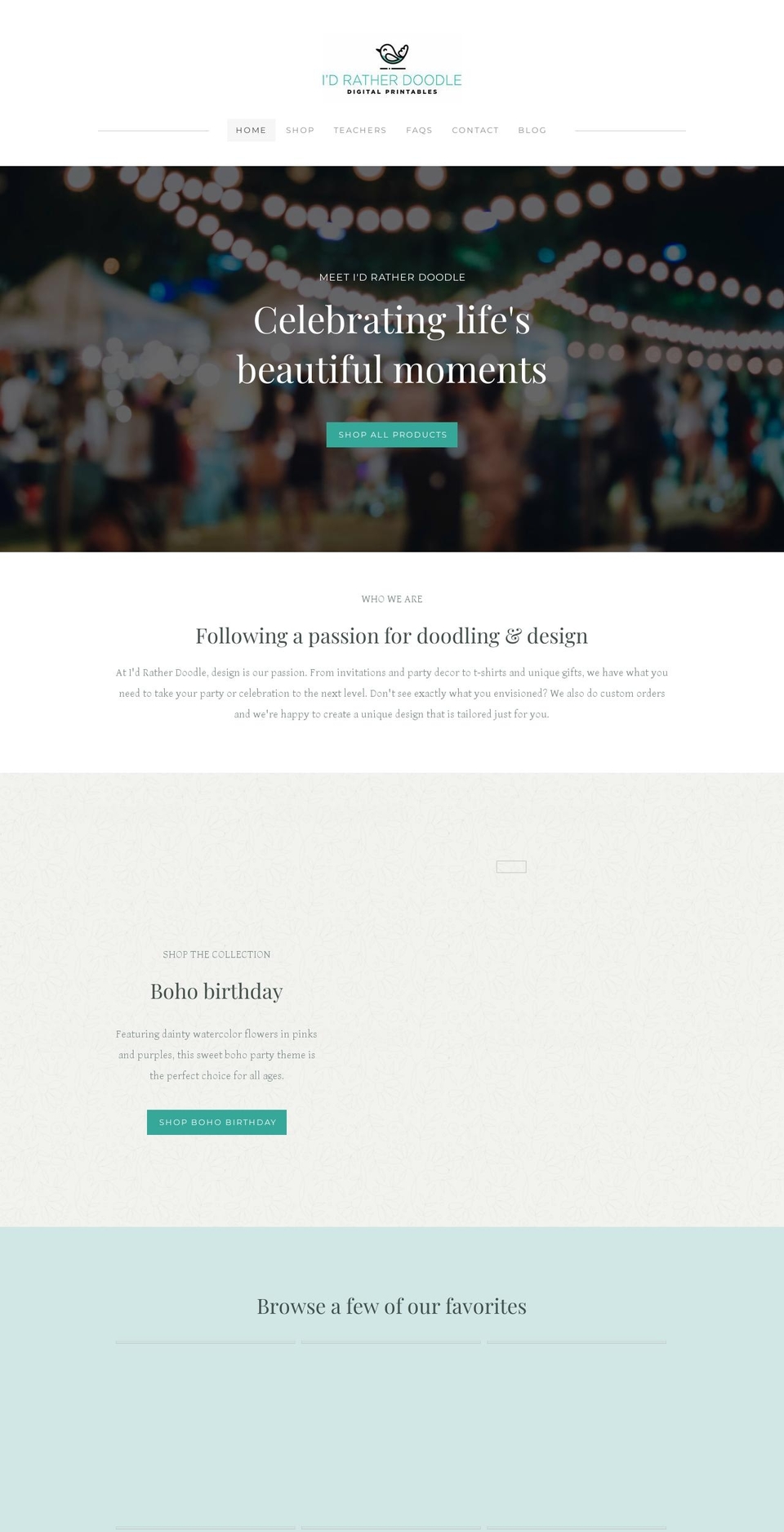 idratherdoodle.com shopify website screenshot