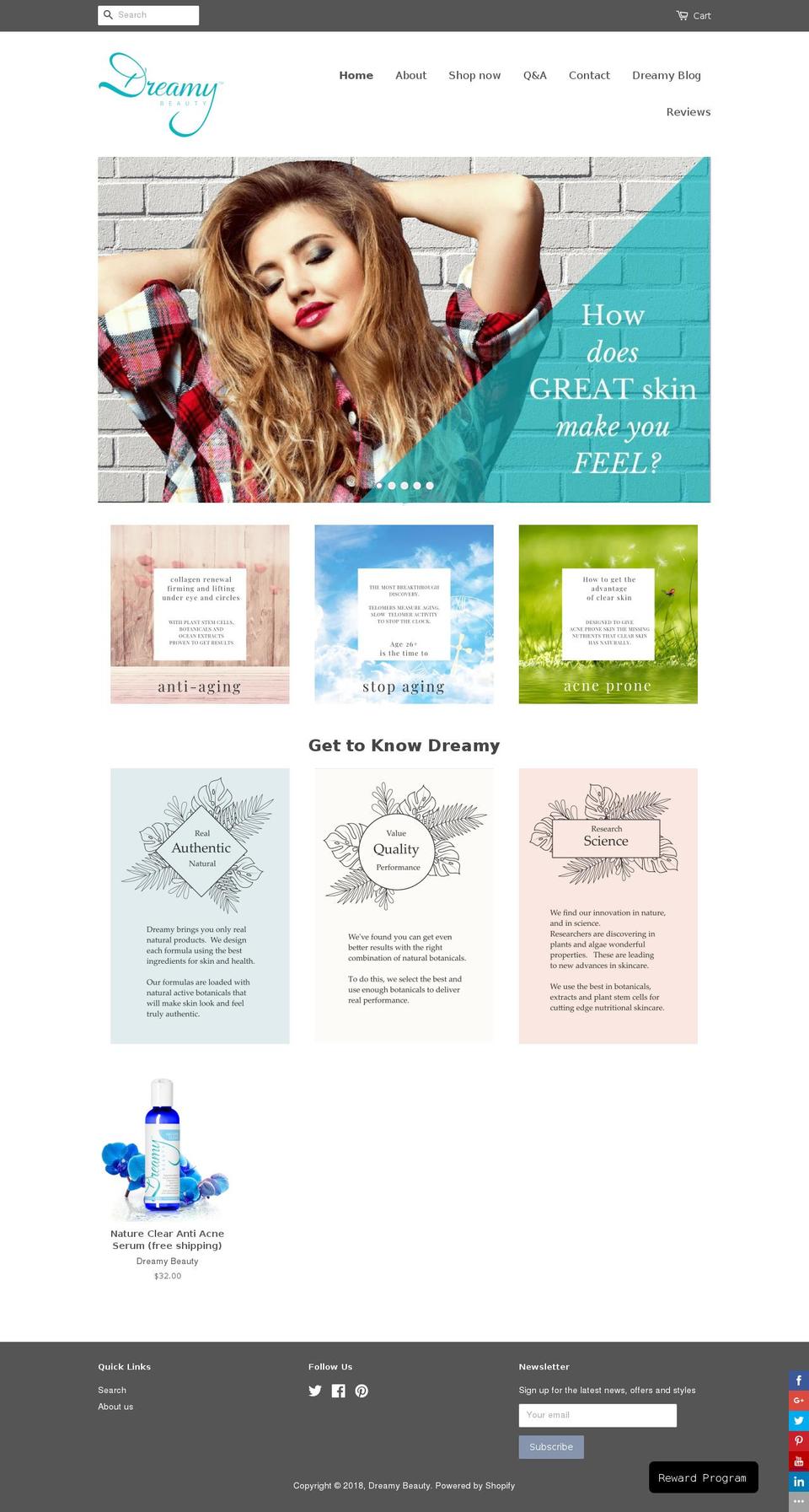idreamybeauty.com shopify website screenshot