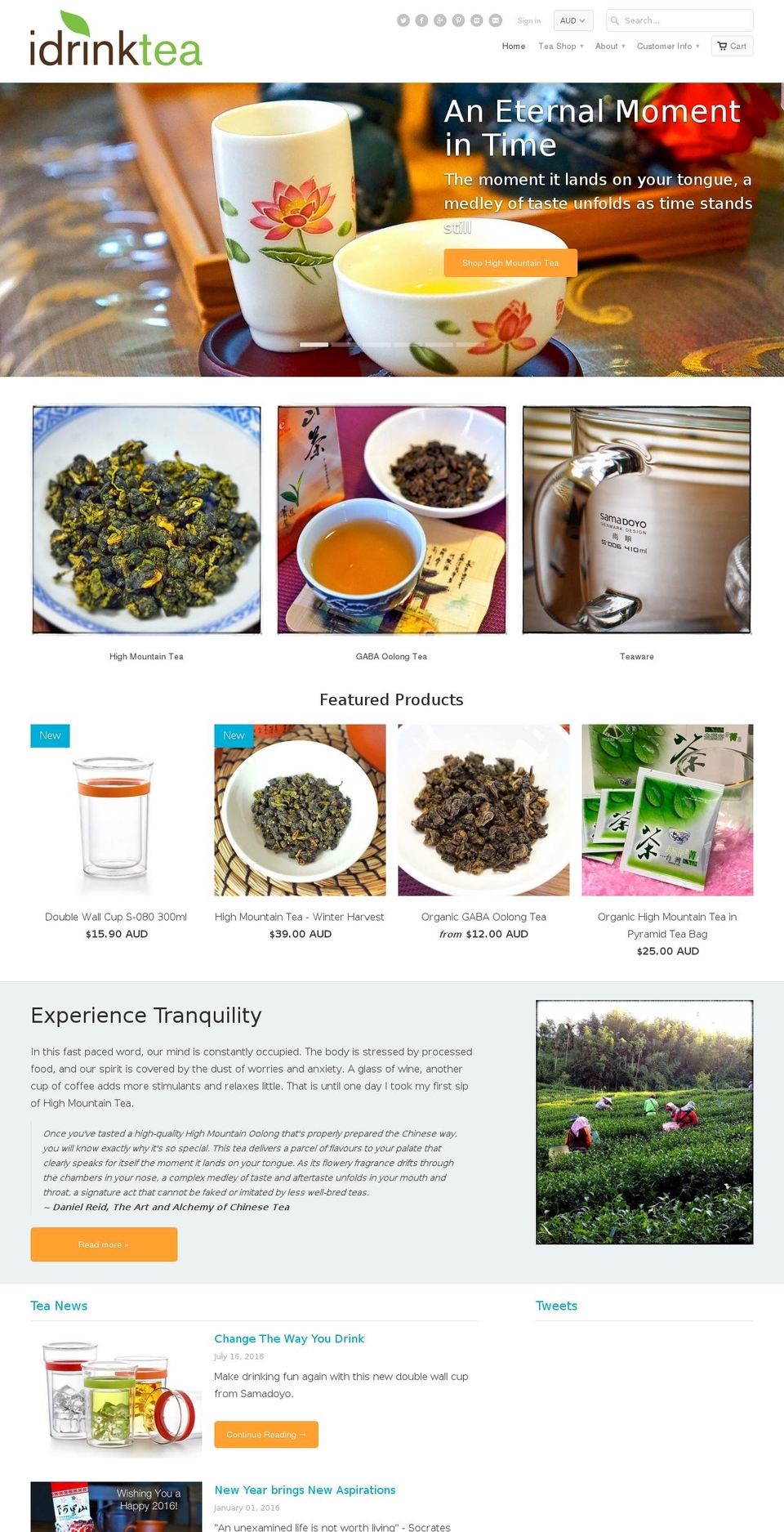 idrinktea.com.au shopify website screenshot