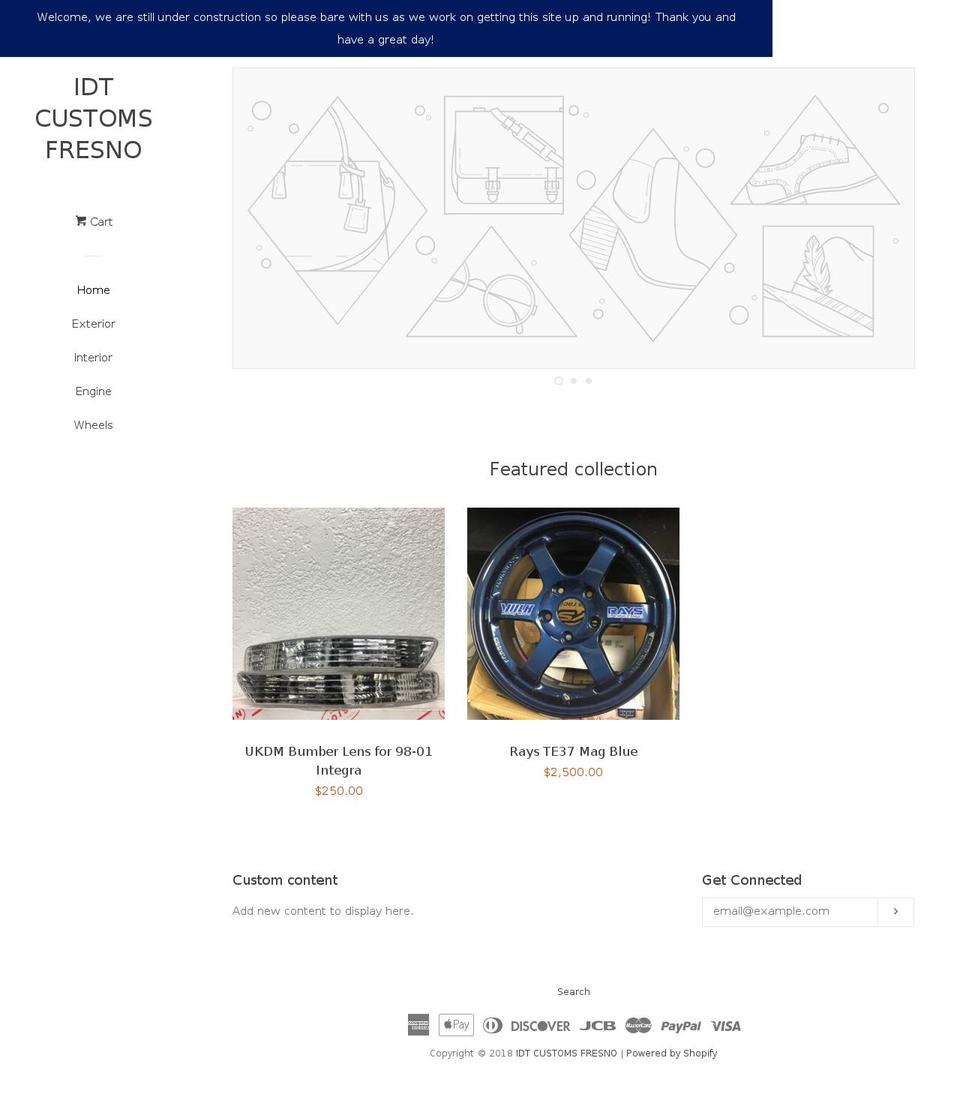 idtcustomsfresno.com — Shopify storefront screenshot