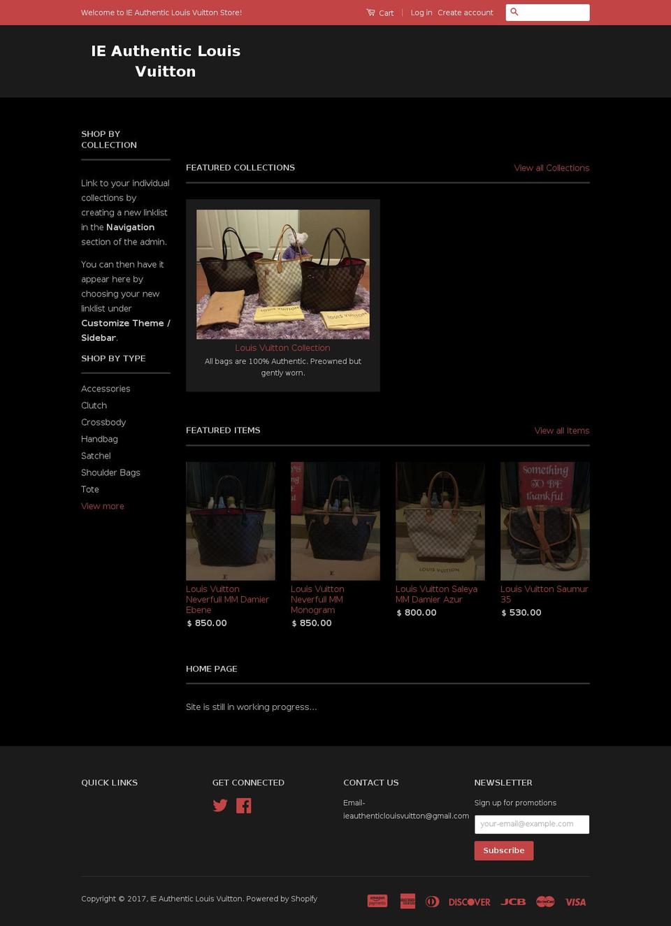 ieauthenticlouisvuitton.com shopify website screenshot