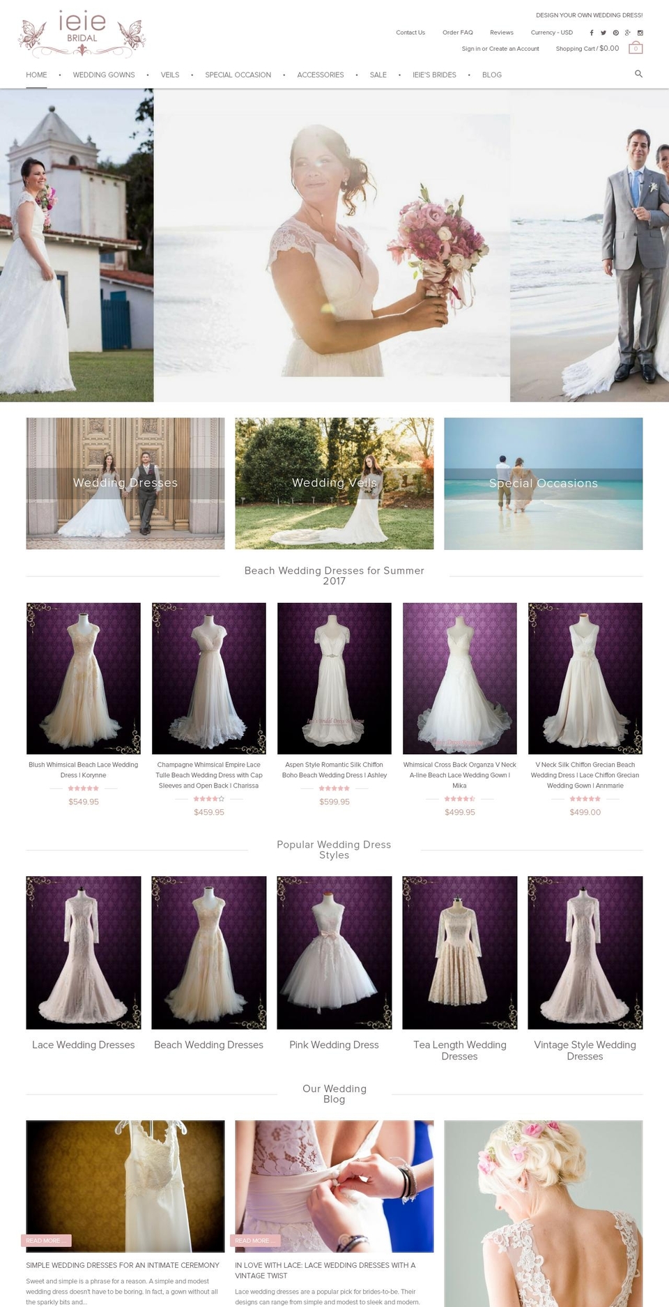 ieiebridal.com shopify website screenshot