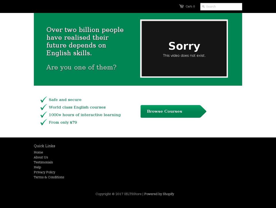 ieltsstore.com shopify website screenshot