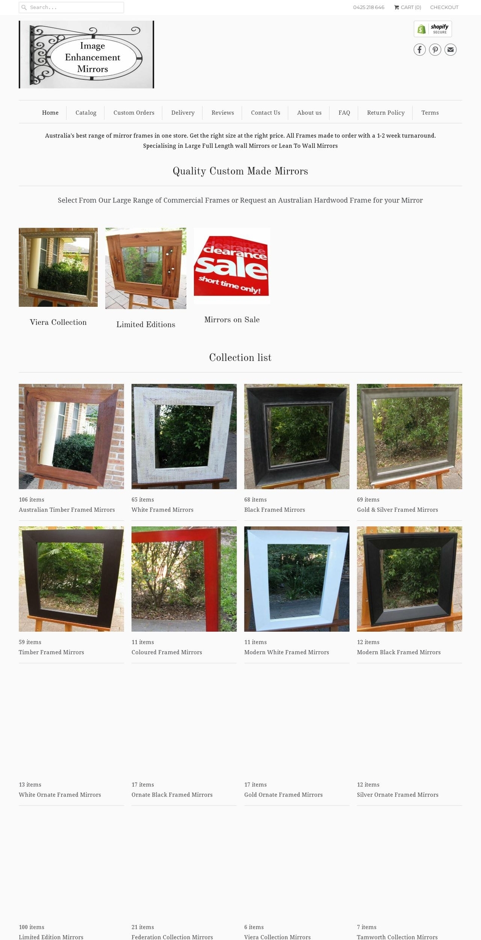 iemirrors.com.au shopify website screenshot