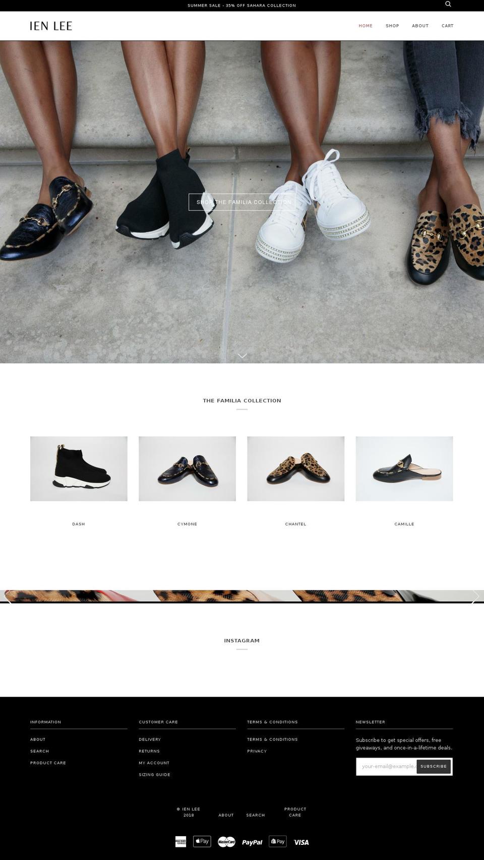 ienlee.com shopify website screenshot