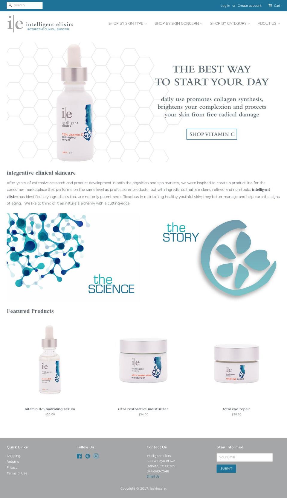 ieskincare.com shopify website screenshot