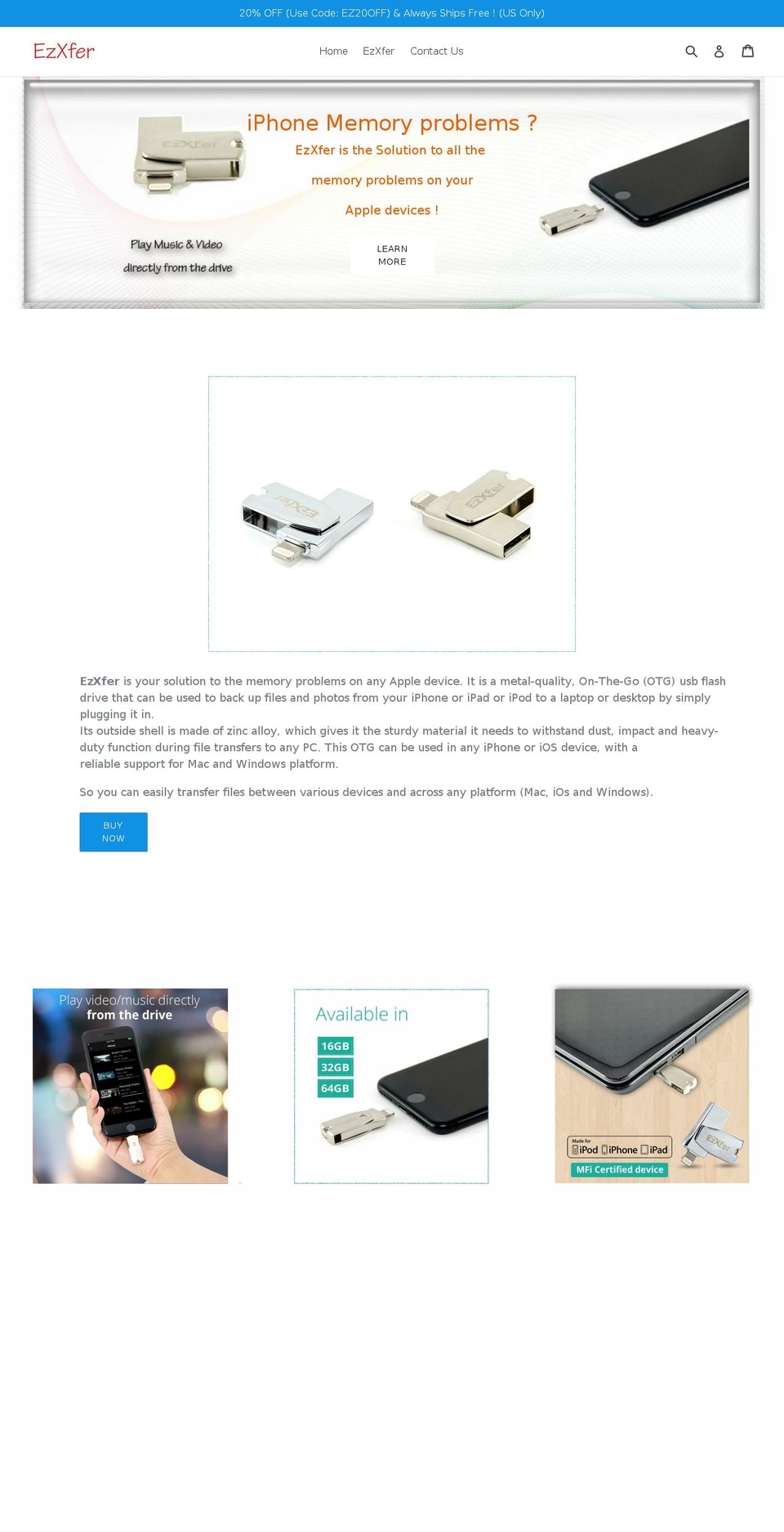iezxfer.com — Shopify storefront screenshot