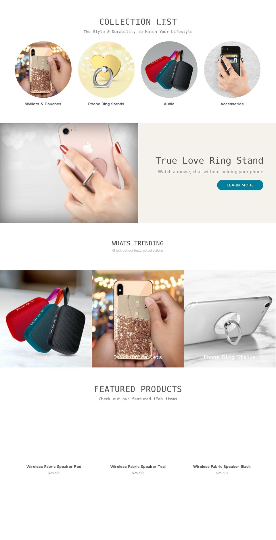 ifabcollection.com shopify website screenshot