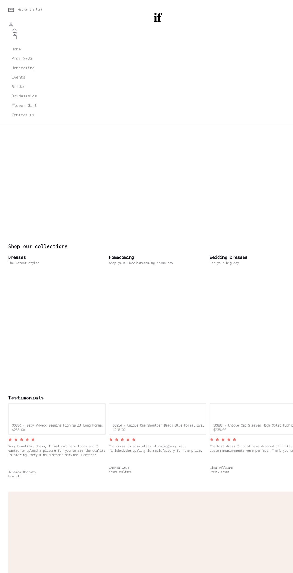 ifdress.com shopify website screenshot