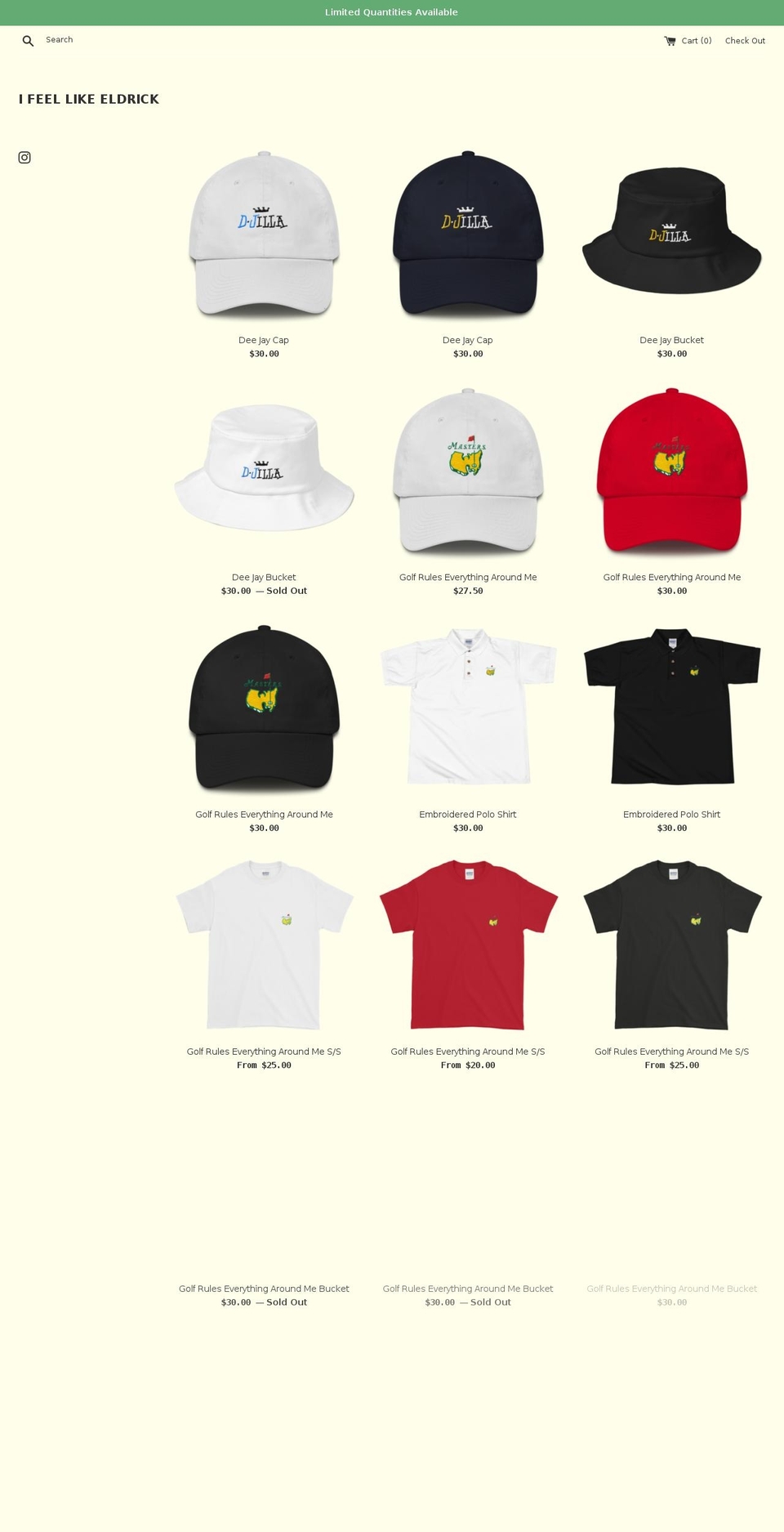 ifeellikeeldrick.com shopify website screenshot