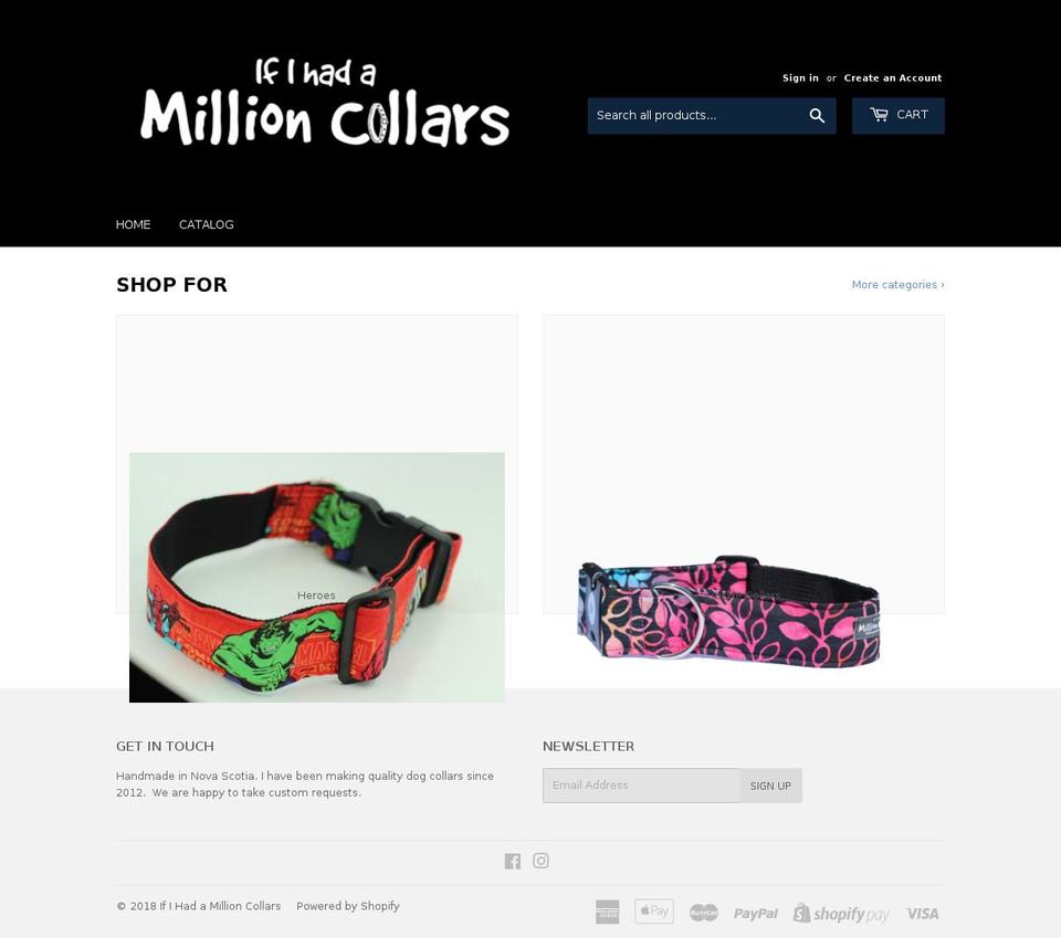 ifihadamillioncollars.com — Shopify storefront screenshot