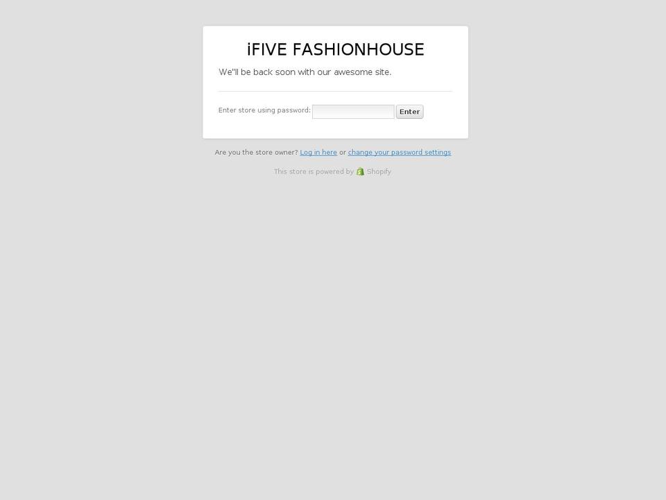 ifivefashionhouse.com shopify website screenshot