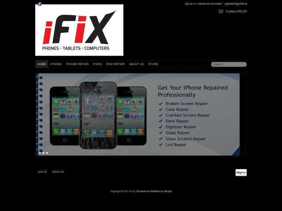 Couture Shopify theme site example ifix.ie