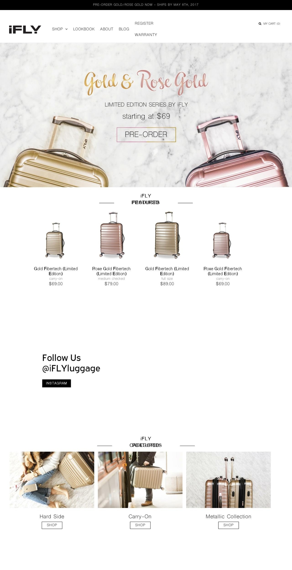 iflyluggage.com shopify website screenshot
