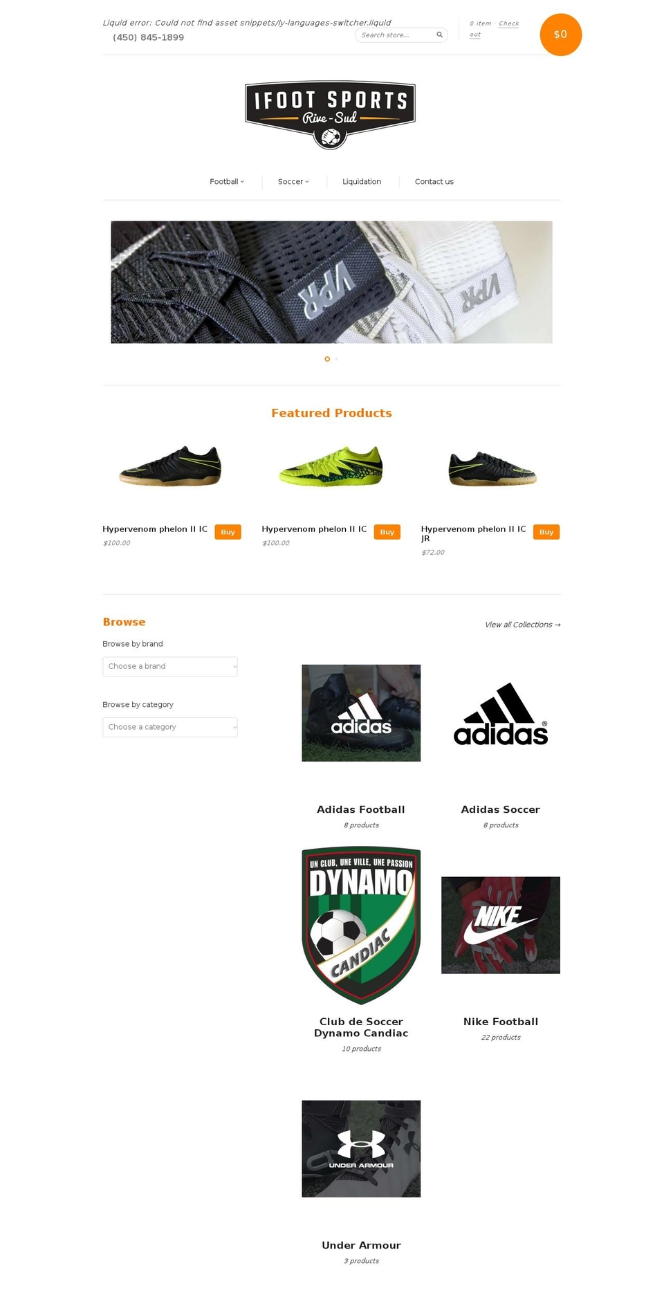 ifootsportsrivesud.com shopify website screenshot