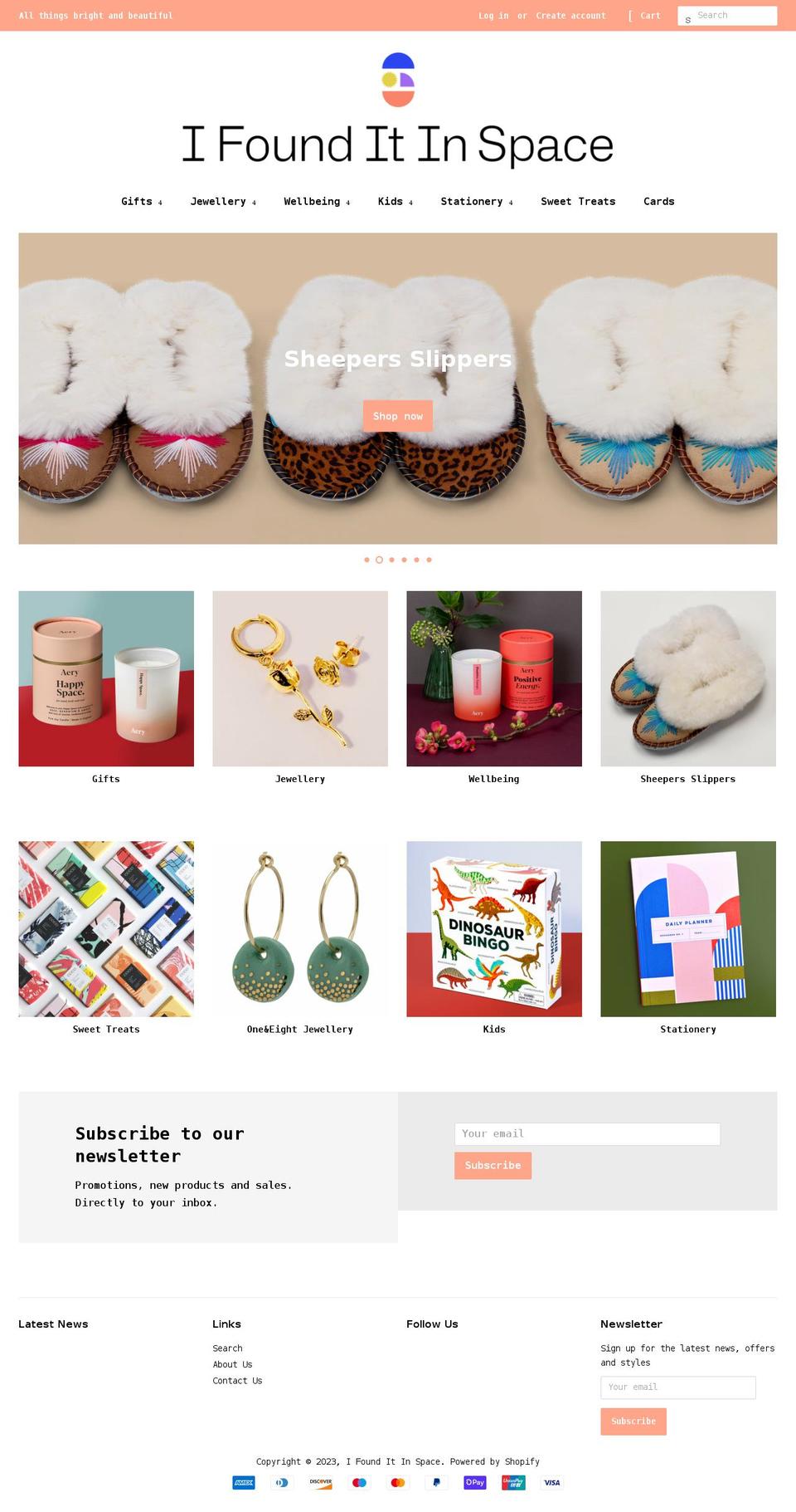 ifounditinspace.co.uk shopify website screenshot