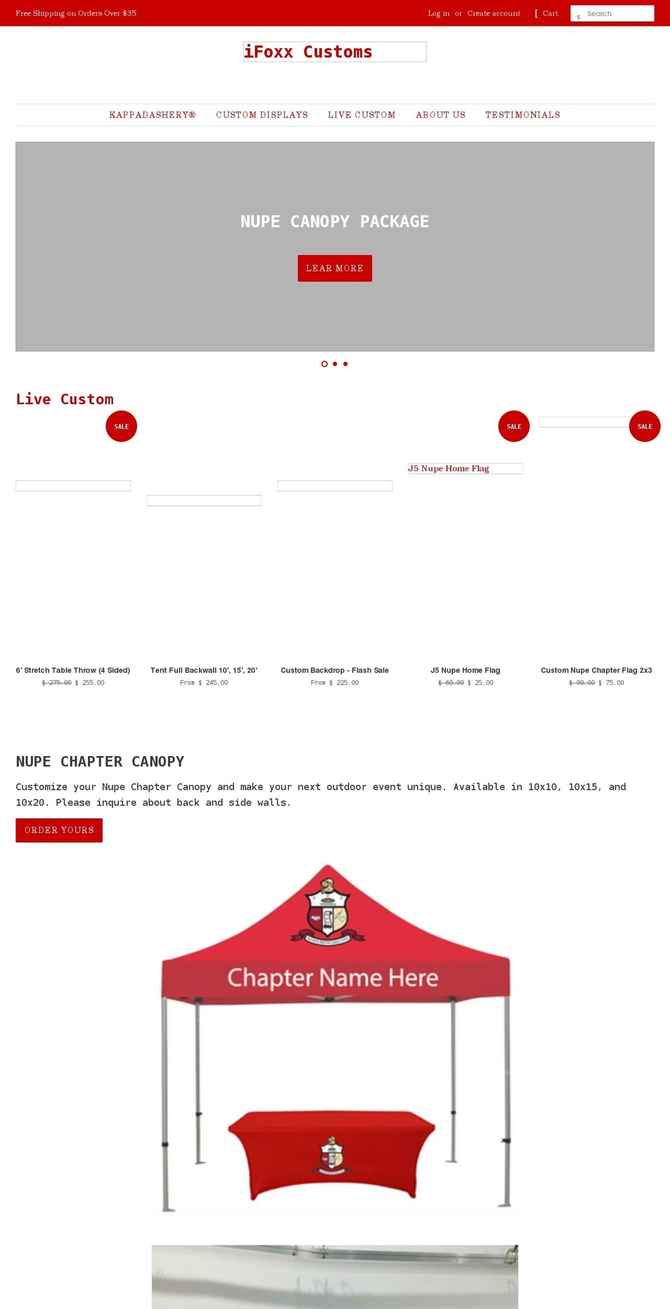 ifoxxcustoms.com shopify website screenshot