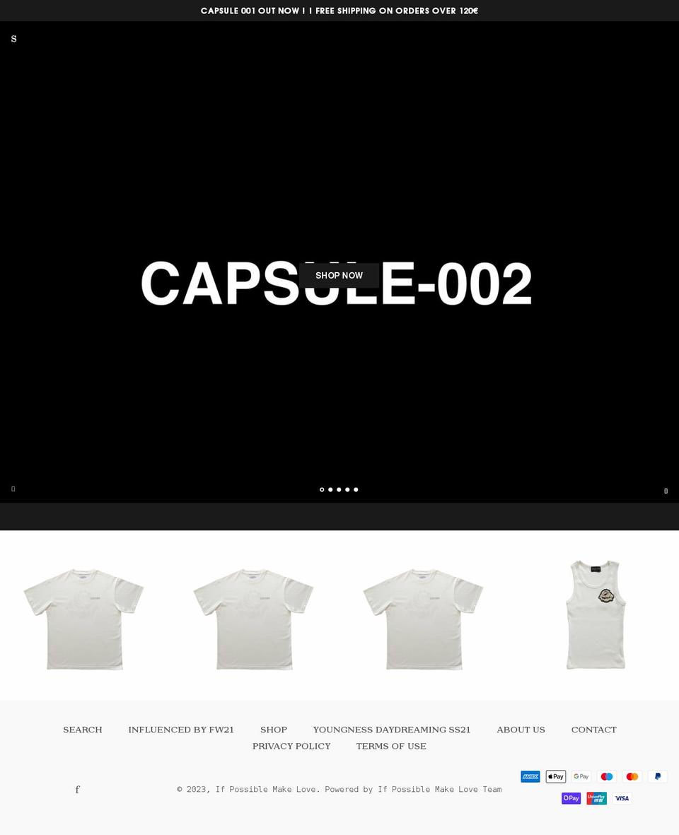 ifpossiblemakelove.com shopify website screenshot