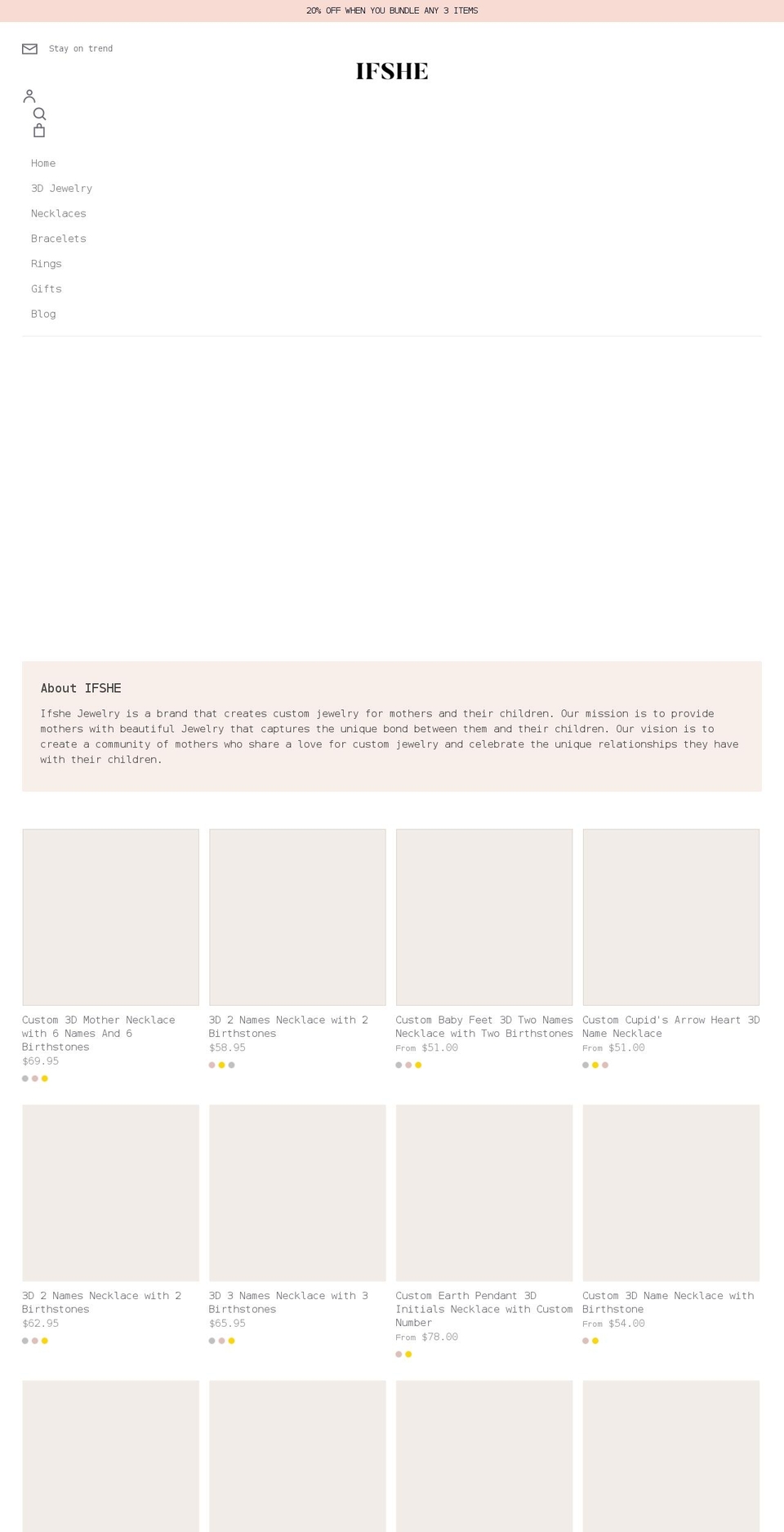 ifshe.com shopify website screenshot
