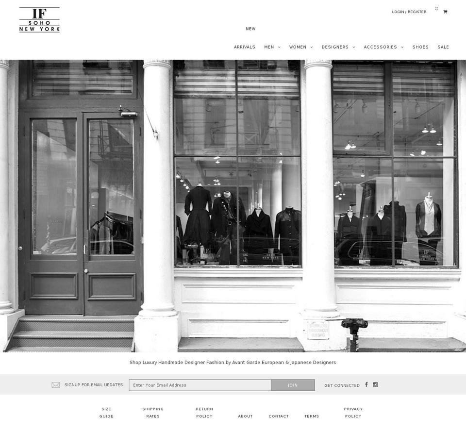 ifsohonewyork.com shopify website screenshot