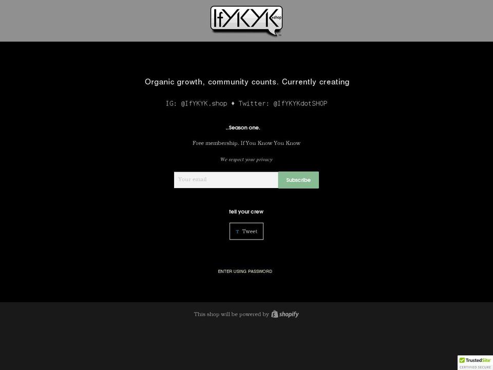 ifykyk.shop shopify website screenshot