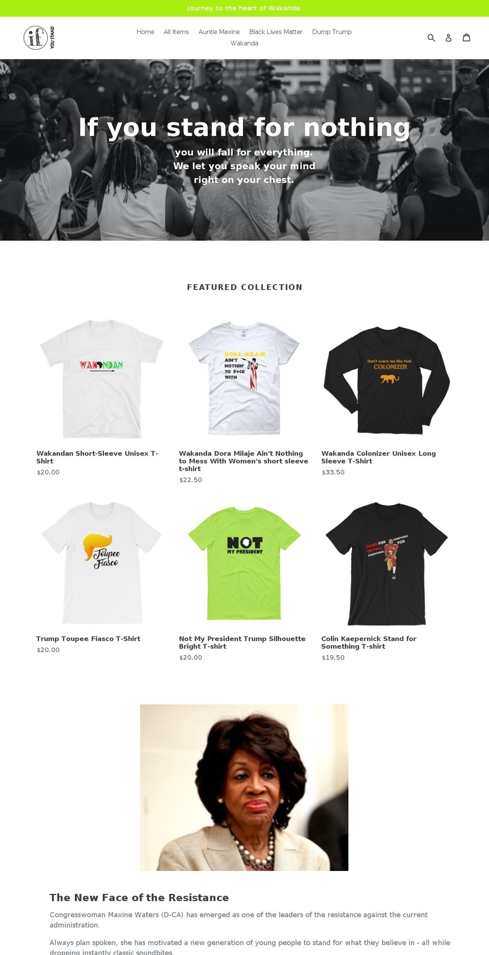 ifyoustandfornothing.com shopify website screenshot