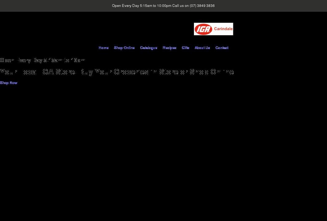 igacarindale.com.au shopify website screenshot