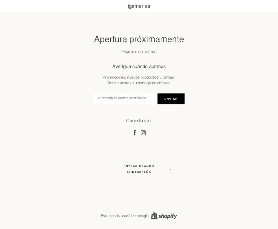 igamer.es shopify website screenshot