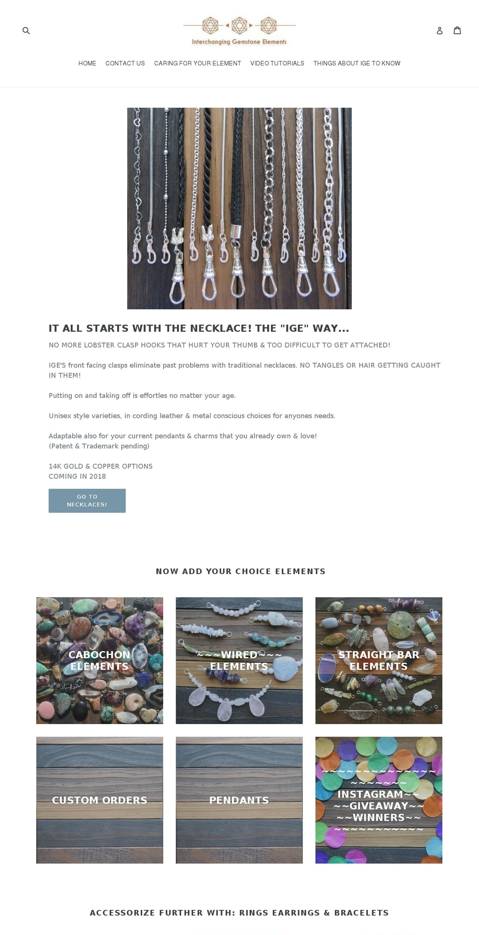 igemelements.com — Shopify storefront screenshot