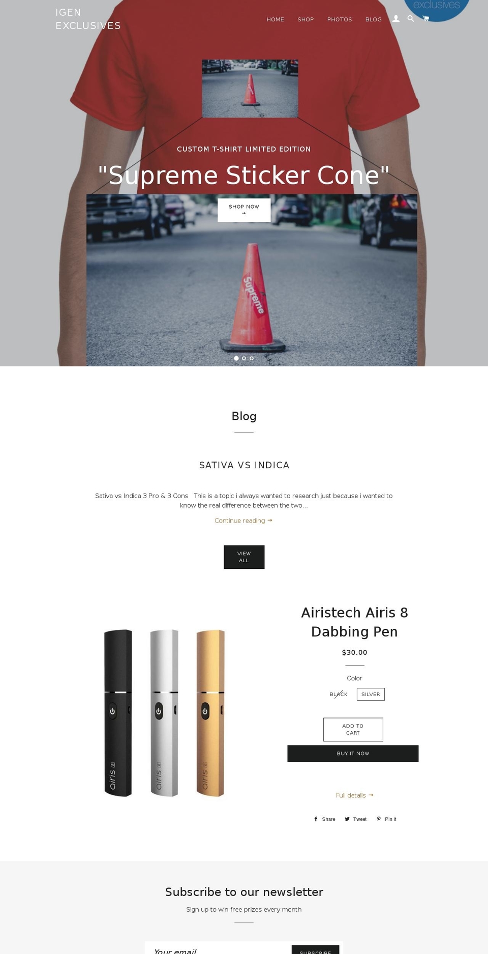 igenexclusives.com — Shopify storefront screenshot