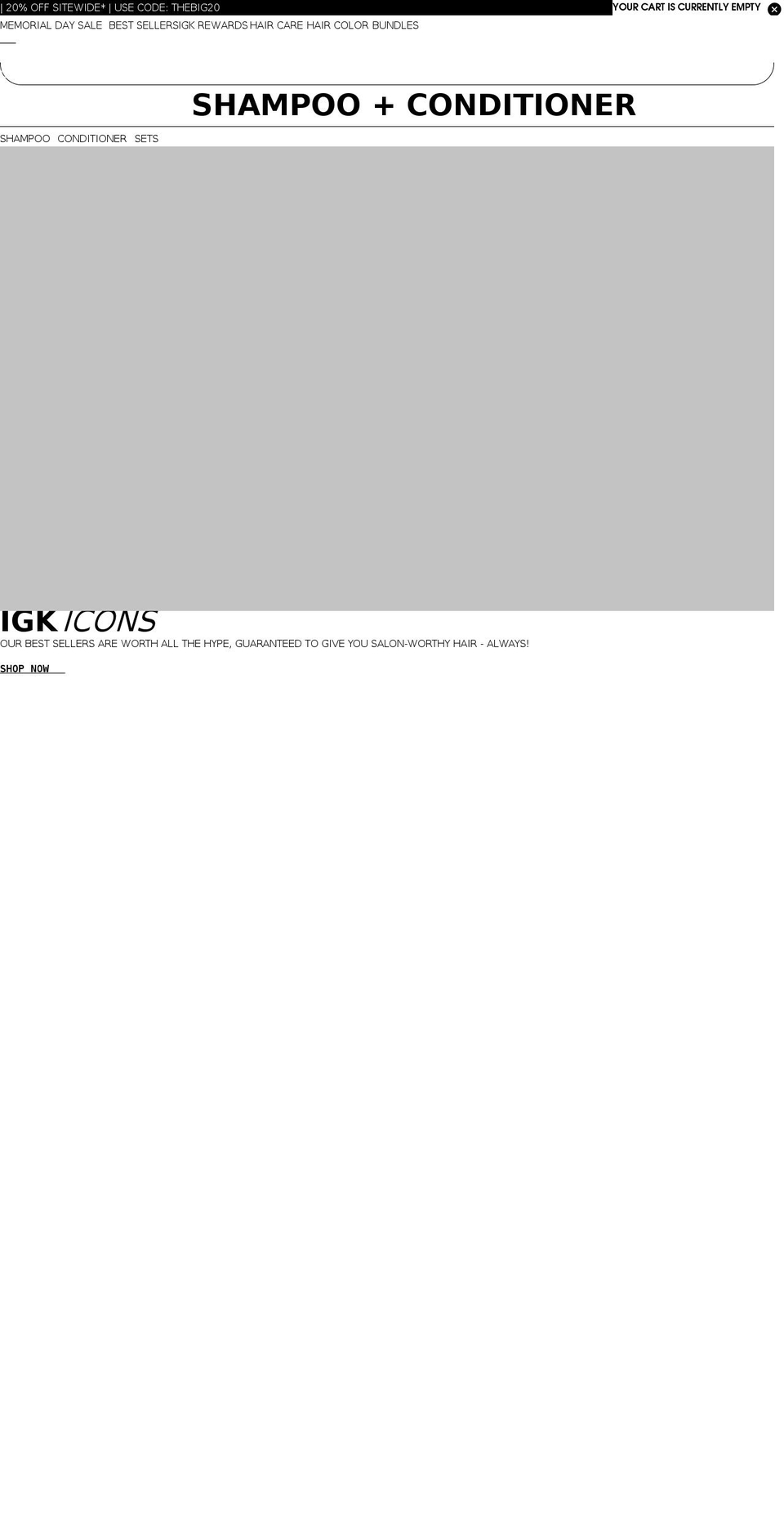 igkhair.com shopify website screenshot