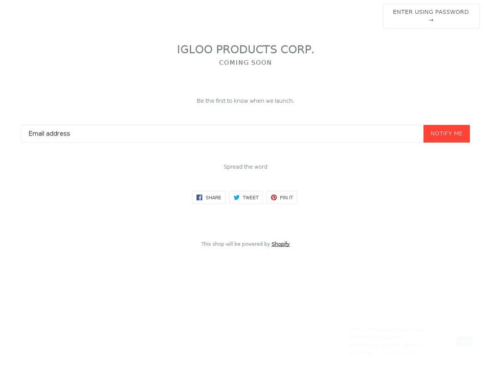 igloocoolers-stage.myshopify.com shopify website screenshot
