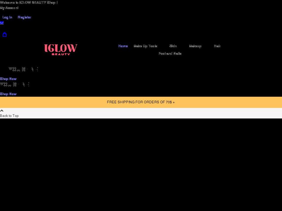 iglowbeauty.com shopify website screenshot