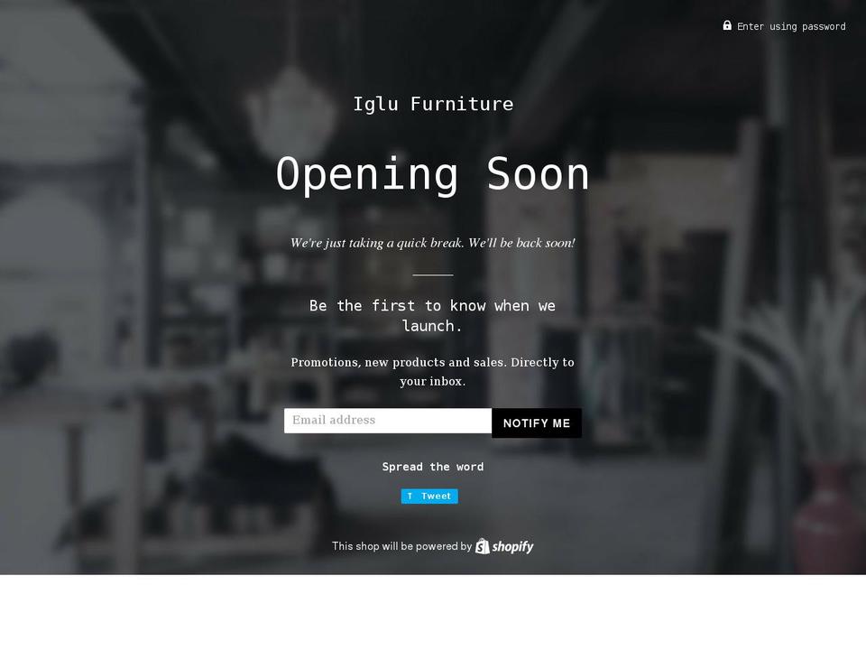 iglufurniture.com shopify website screenshot